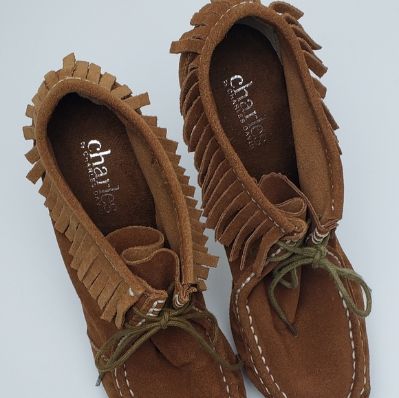 Charles David Suede Fringe Stiletto Heel Booties - Picture 8 of 8